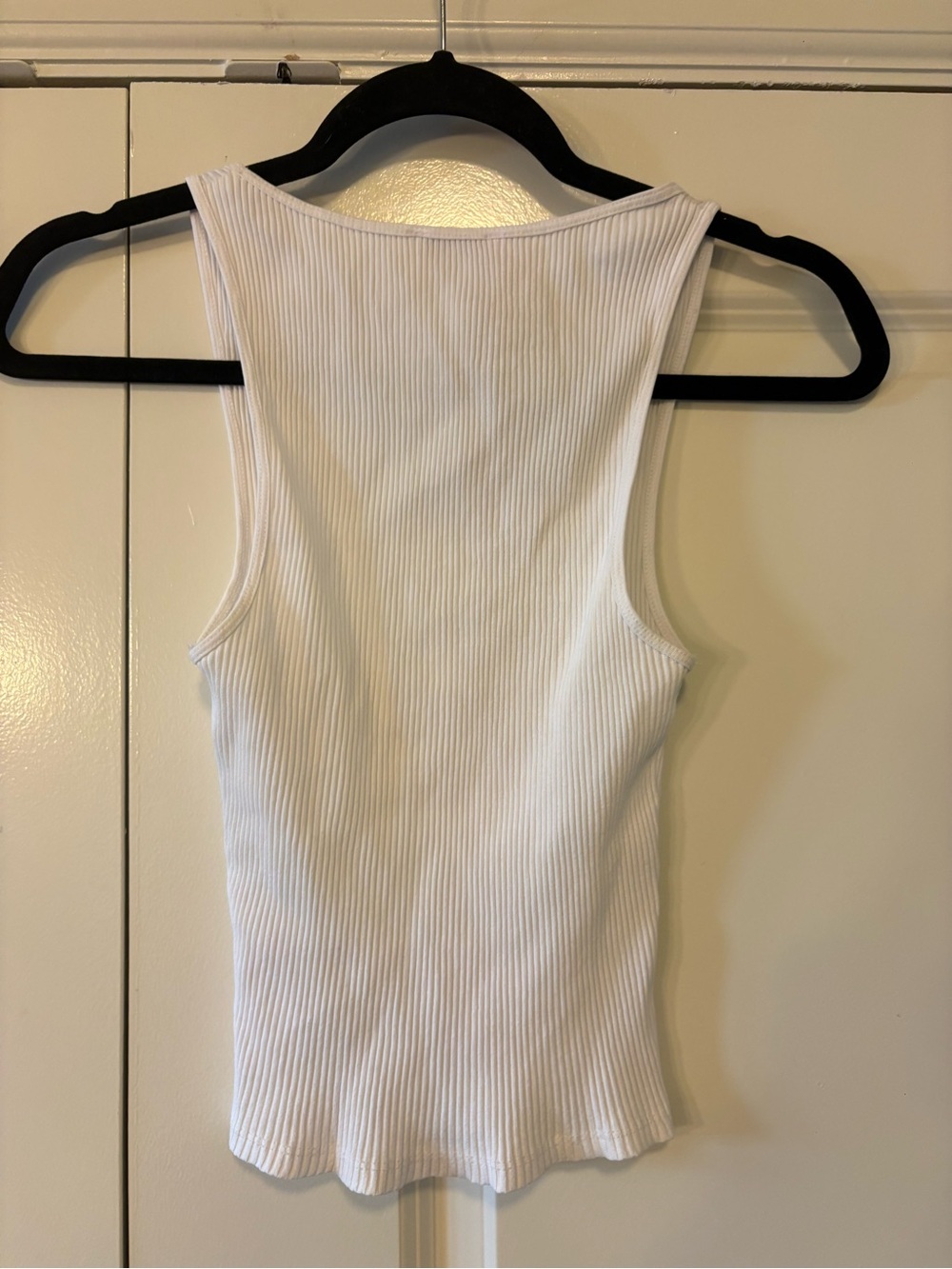 Zara White Ribbed Scoop Tank Top - Picture 3 of 3